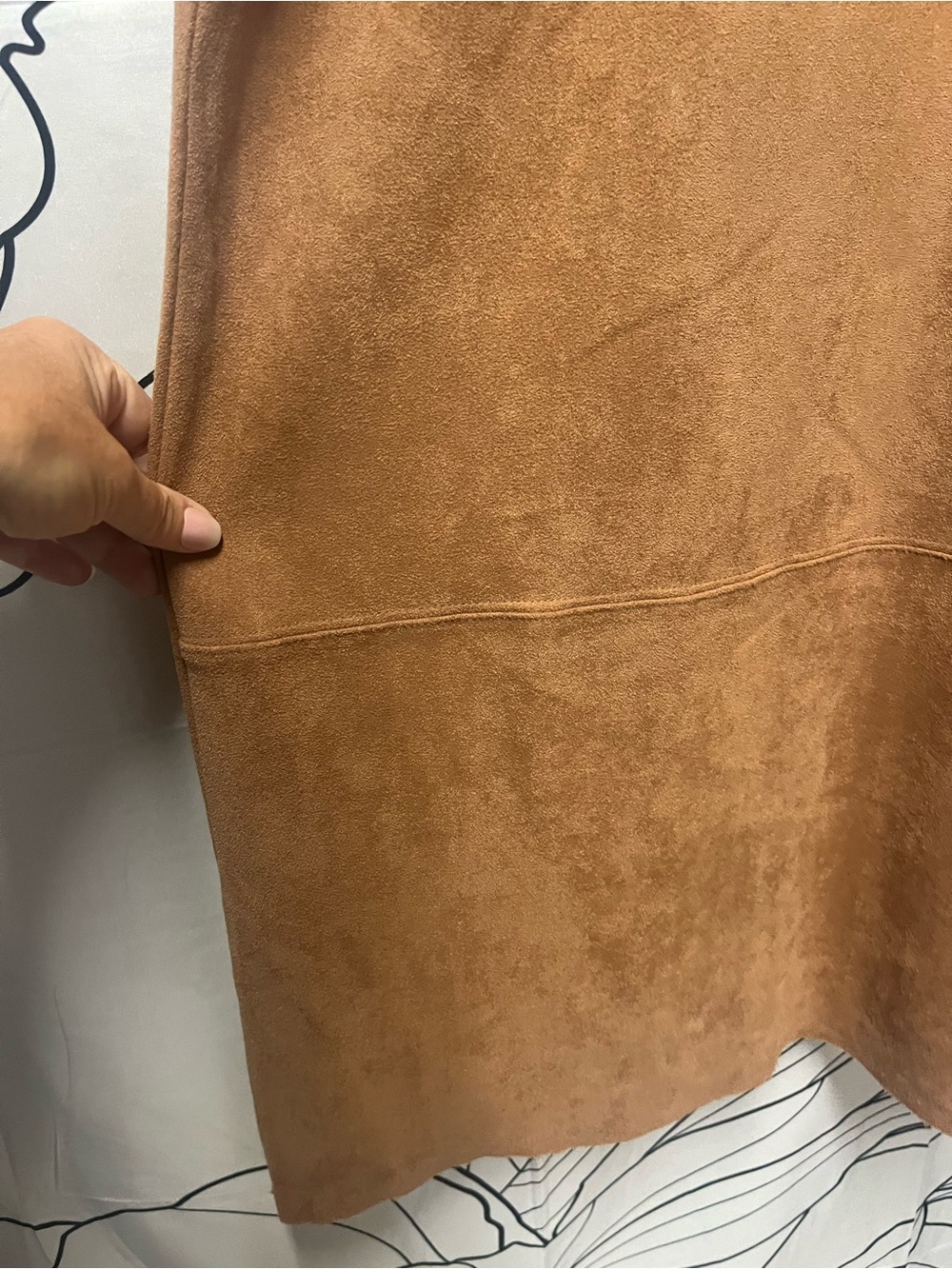 Olivaceous Vegan Suede Mini Dress (rack) - Picture 6 of 11